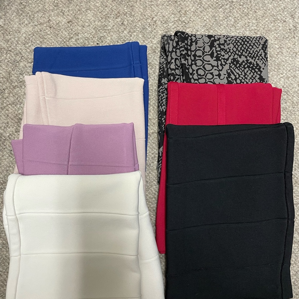 BCBGMAXAZRIA bandage skirts $35 each. Red one is brand new with tags.